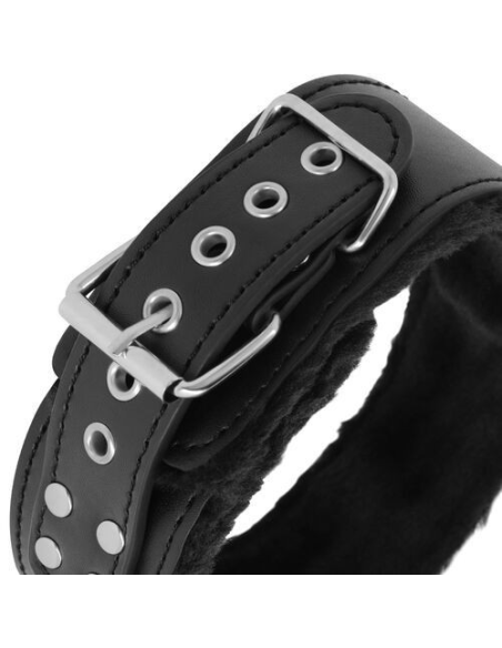 DARKNESS - Collar Forrado con Cadena Titanium para Control y Comodidad en Fetish y BDSM