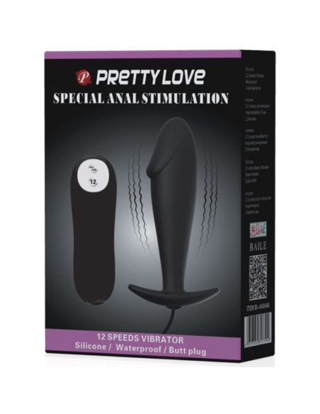 PRETTY LOVE - Plug Anal Silicona Forma Pene Y Vibración | SexPlace.MX