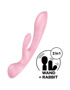 SATISFYER - TRIPLE OH VIBRADOR HÍBRIDO ROSA