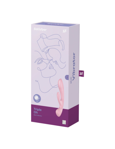 SATISFYER - TRIPLE OH VIBRADOR HÍBRIDO ROSA