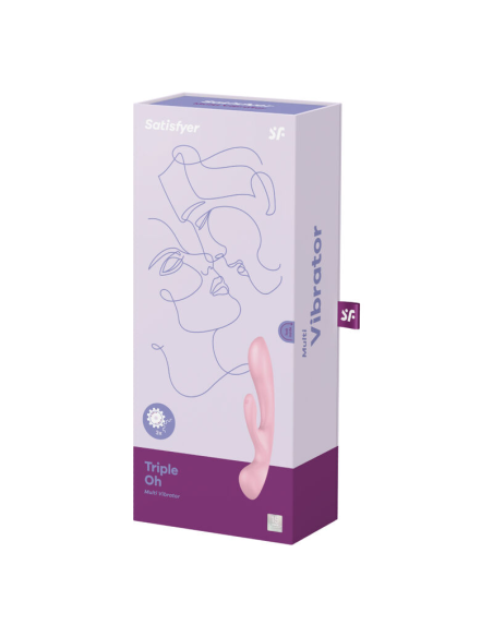 SATISFYER - TRIPLE OH VIBRADOR HÍBRIDO ROSA
