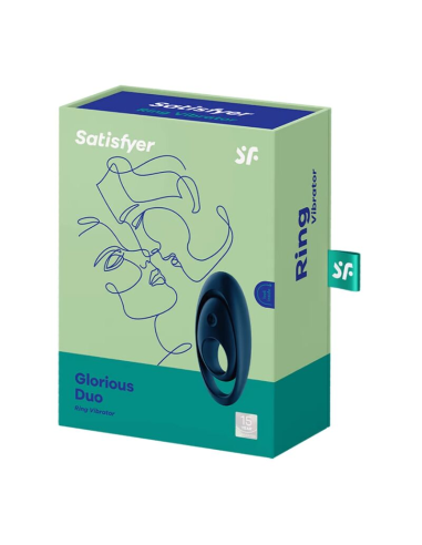 SATISFYER - GLORIOUS DUO ANILLO VIBRADOR AZUL