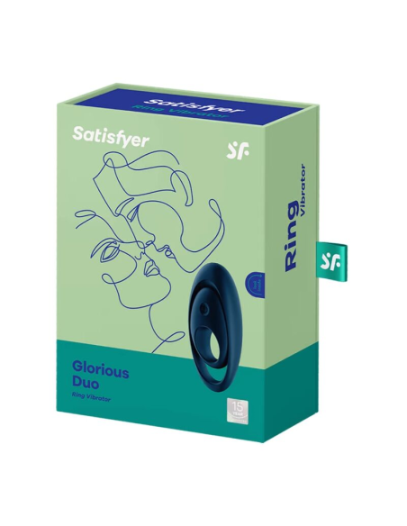 SATISFYER - GLORIOUS DUO ANILLO VIBRADOR AZUL