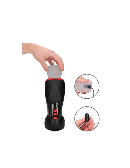 Shadow Sinner Raven Masturs– Masturbador Multifunción con Succión, Vibración y Luces LED