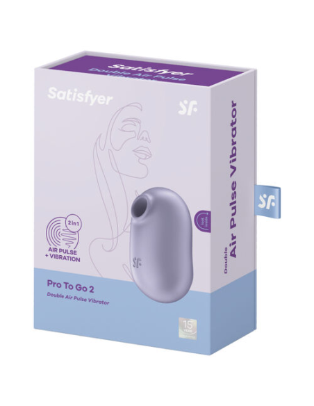 SATISFYER - PRO TO GO 2 ESTIMULADOR Y VIBRADOR DOBLE VIOLETA