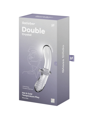 SATISFYER - DOUBLE CRYSTAL DILDO TRANSPARENTE