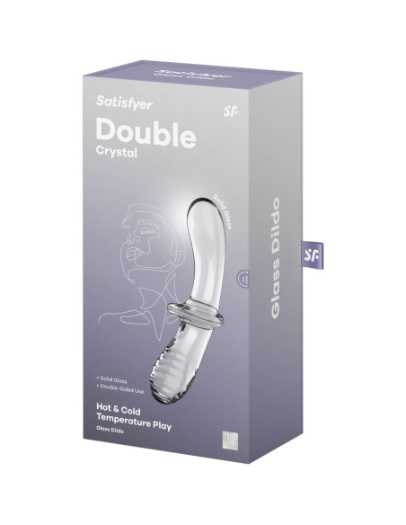 SATISFYER - DOUBLE CRYSTAL DILDO TRANSPARENTE