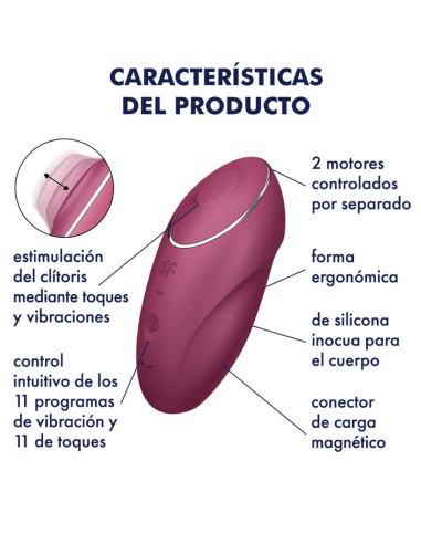 SATISFYER - TAP and CLIMAX 1 VIBRADOR LAY-ON ROJO