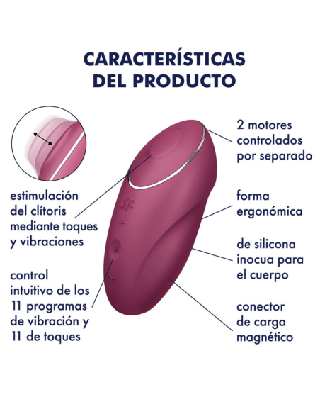 SATISFYER - TAP and CLIMAX 1 VIBRADOR LAY-ON ROJO