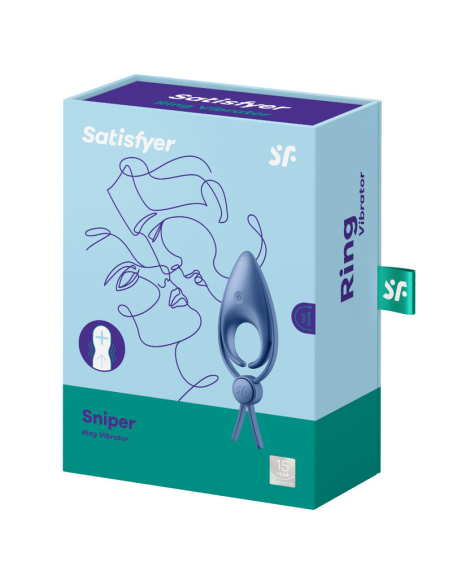 SATISFYER - SNIPER ANILLO VIBRADOR AZUL