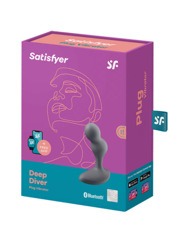 SATISFYER - DEEP DIVER PLUG VIBRADOR APP GRIS