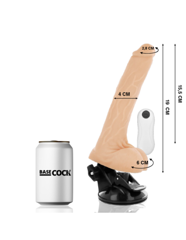 BASECOCK - VIBRADOR REALÍSTICO CONTROL REMOTO NATURAL 19 CM -O- 4 CM