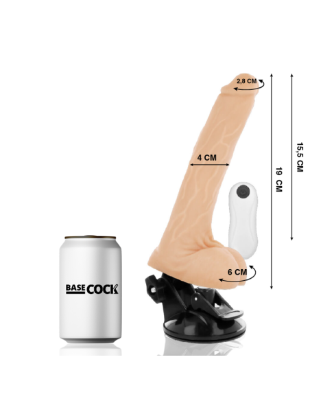 BASECOCK - VIBRADOR REALÍSTICO CONTROL REMOTO NATURAL 19 CM -O- 4 CM