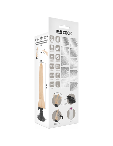 BASECOCK - VIBRADOR REALÍSTICO CONTROL REMOTO NATURAL 19 CM -O- 4 CM