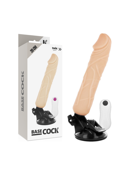 BASECOCK - VIBRADOR REALÍSTICO CONTROL REMOTO NATURAL 20 CM -O- 4 CM