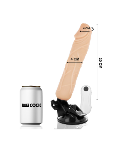 BASECOCK - VIBRADOR REALÍSTICO CONTROL REMOTO NATURAL 20 CM -O- 4 CM
