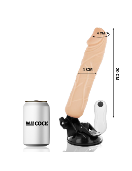BASECOCK - VIBRADOR REALÍSTICO CONTROL REMOTO NATURAL 20 CM -O- 4 CM