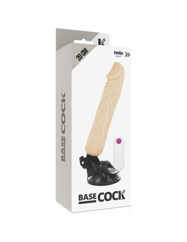 BASECOCK - VIBRADOR REALÍSTICO CONTROL REMOTO NATURAL 20 CM -O- 4 CM