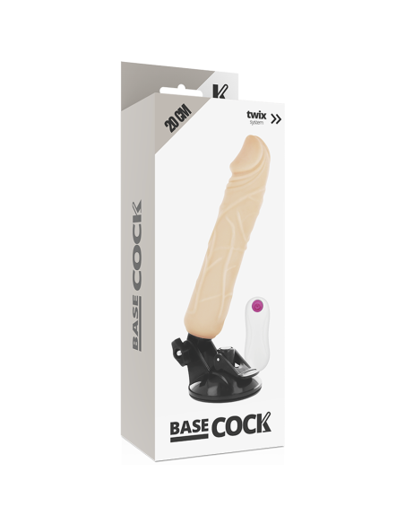 BASECOCK - VIBRADOR REALÍSTICO CONTROL REMOTO NATURAL 20 CM -O- 4 CM