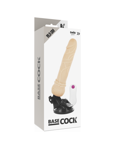 BASECOCK - VIBRADOR REALÍSTICO CONTROL REMOTO NATURAL 19.5 CM -O- 4 CM