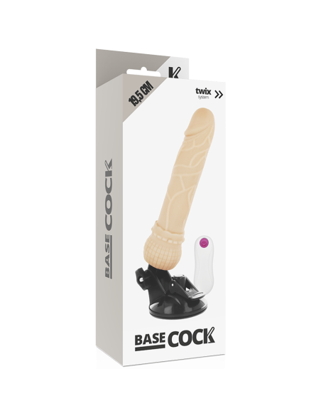 BASECOCK - VIBRADOR REALÍSTICO CONTROL REMOTO NATURAL 19.5 CM -O- 4 CM
