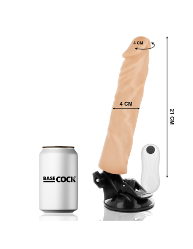BASECOCK - VIBRADOR REALÍSTICO CONTROL REMOTO NATURAL 21 CM -O- 4 CM
