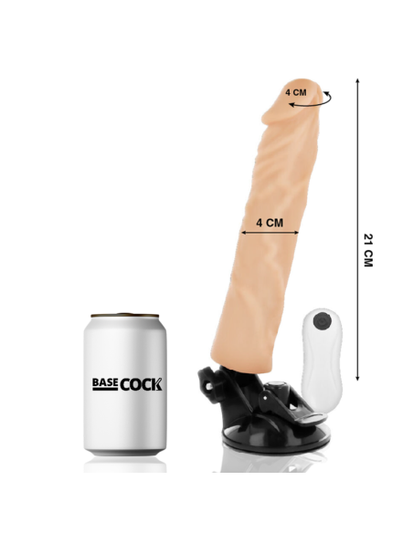 BASECOCK - VIBRADOR REALÍSTICO CONTROL REMOTO NATURAL 21 CM -O- 4 CM