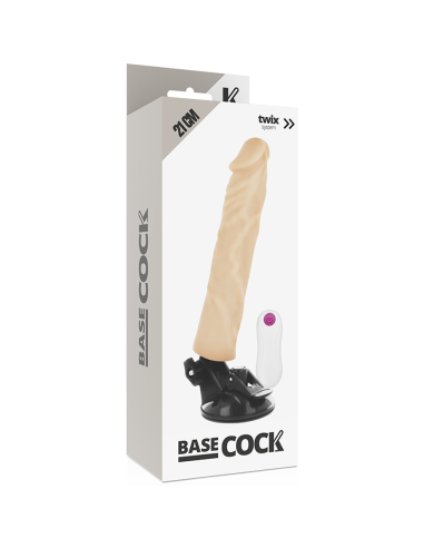 BASECOCK - VIBRADOR REALÍSTICO CONTROL REMOTO NATURAL 21 CM -O- 4 CM