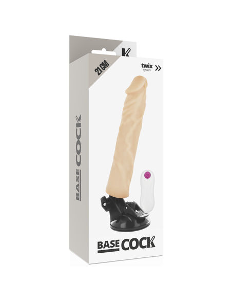 BASECOCK - VIBRADOR REALÍSTICO CONTROL REMOTO NATURAL 21 CM -O- 4 CM