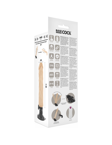 BASECOCK - VIBRADOR REALÍSTICO CONTROL REMOTO NATURAL 21 CM -O- 4 CM