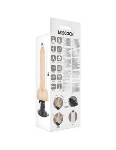 BASECOCK - VIBRADOR REALÍSTICO ARTICULABLE CONTROL REMOTO NATURAL 21 CM -O- 5 CM