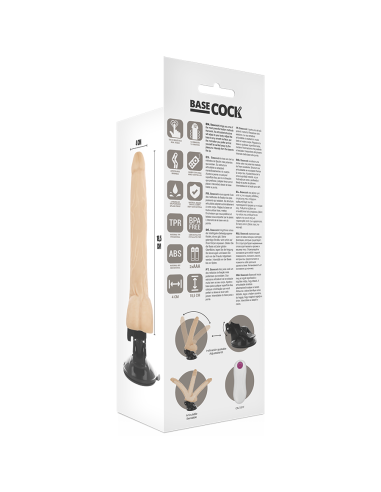 BASECOCK - VIBRADOR REALÍSTICO ARTICULABLE CONTROL REMOTO NATURAL 18.5 CM -O- 4 CM