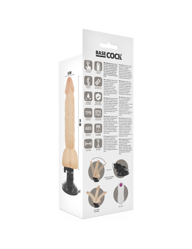 BASECOCK - VIBRADOR REALÍSTICO ARTICULABLE CONTROL REMOTO NATURAL 20 CM -O- 4.5 CM