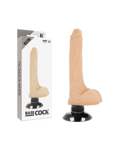 BASECOCK - VIBRADOR REALÍSTICO 2-1 NATURAL 18.5 CM -O- 4 CM