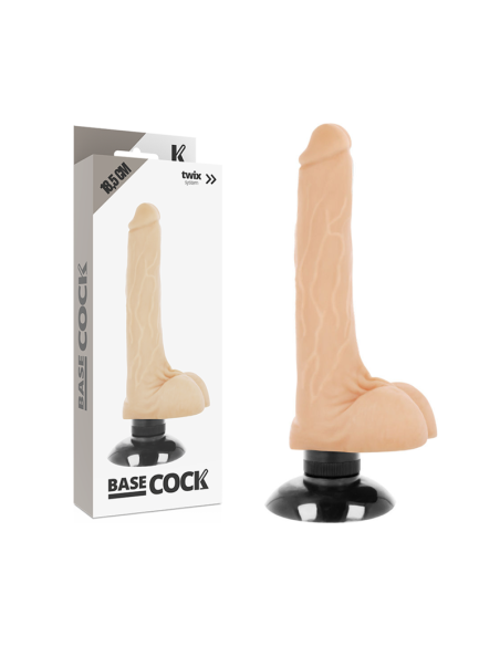 BASECOCK - VIBRADOR REALÍSTICO 2-1 NATURAL 18.5 CM -O- 4 CM