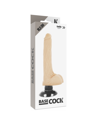 BASECOCK - VIBRADOR REALÍSTICO 2-1 NATURAL 18.5 CM -O- 4 CM