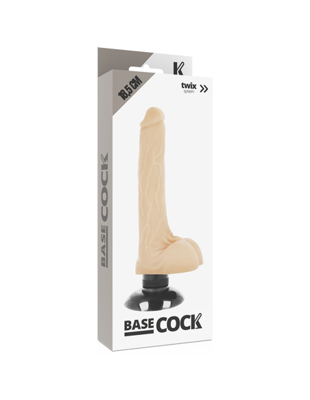BASECOCK - VIBRADOR REALÍSTICO 2-1 NATURAL 18.5 CM -O- 4 CM