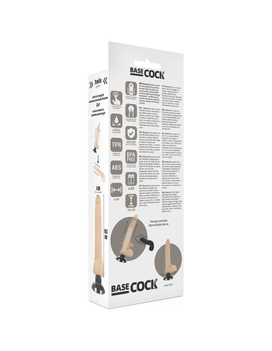 BASECOCK - VIBRADOR REALÍSTICO 2-1 NATURAL 18.5 CM -O- 4 CM