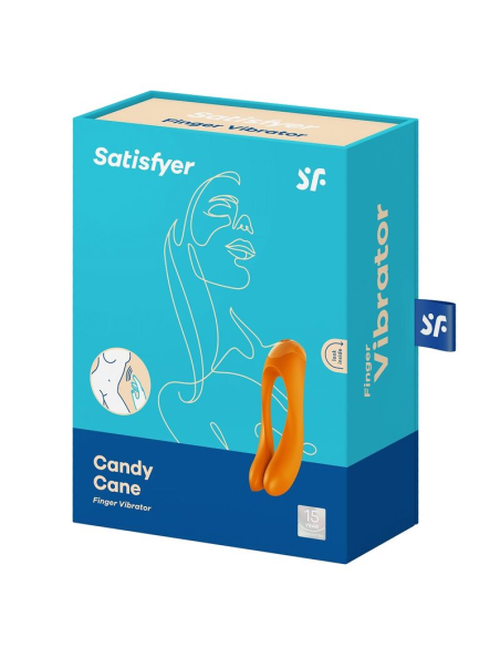 SATISFYER - CANDY CANE VIBRADOR DEDO NARANJA
