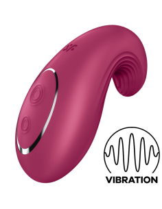 SATISFYER - DIPPING DELIGHT VIBRADOR LAY-ON ROJO