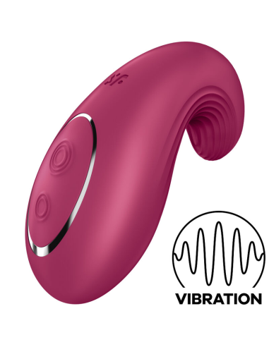 SATISFYER - DIPPING DELIGHT VIBRADOR LAY-ON ROJO