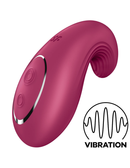 SATISFYER - DIPPING DELIGHT VIBRADOR LAY-ON ROJO