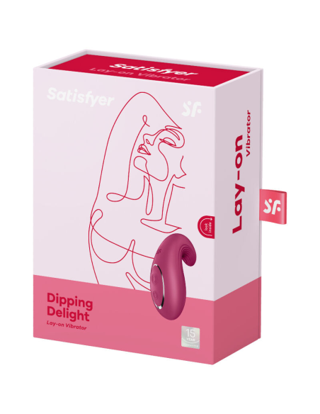 SATISFYER - DIPPING DELIGHT VIBRADOR LAY-ON ROJO