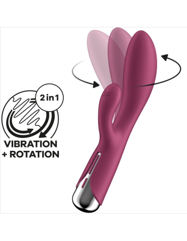 SATISFYER - SPINNING RABBIT 1 ESTIMULACION CLITORIS Y PUNTO G ROJO