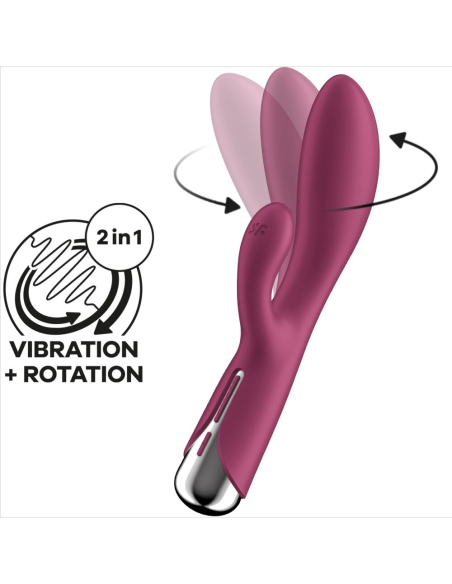 SATISFYER - SPINNING RABBIT 1 ESTIMULACION CLITORIS Y PUNTO G ROJO