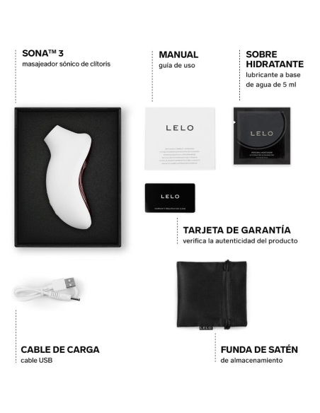LELO - SONA 3 MASAJEADOR SÓNICO DE CLÍTORIS BLANCO