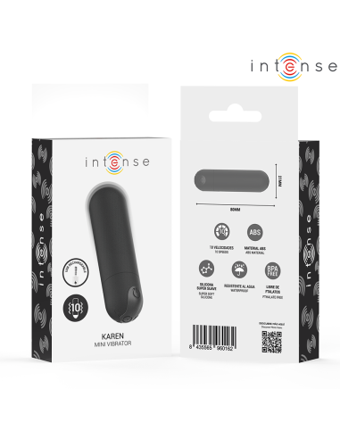 INTENSE - KAREN MINI BALA VIBRADORA 10 MODOS RECARGABLE NEGRO