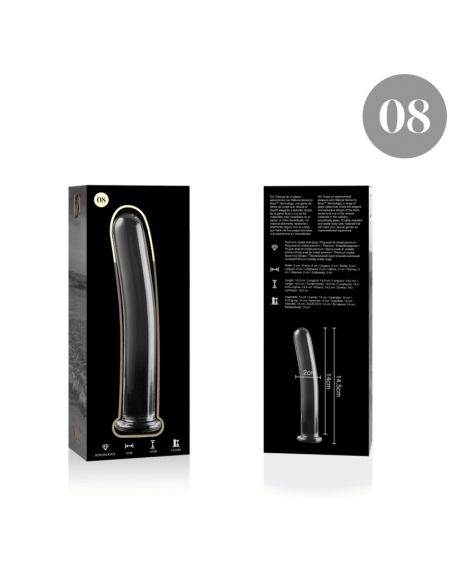 NEBULA SERIES BY IBIZA - MODELO 8 DILDO CRISTAL TRANSPARENTE 14.5 CM -O- 2 CM