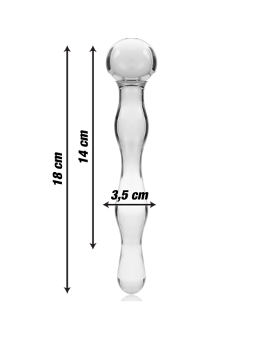 NEBULA SERIES BY IBIZA - MODELO 13 DILDO CRISTAL TRANSPARENTE 18 CM -O- 3.5 CM