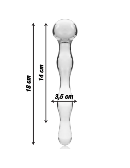 NEBULA SERIES BY IBIZA - MODELO 13 DILDO CRISTAL TRANSPARENTE 18 CM -O- 3.5 CM